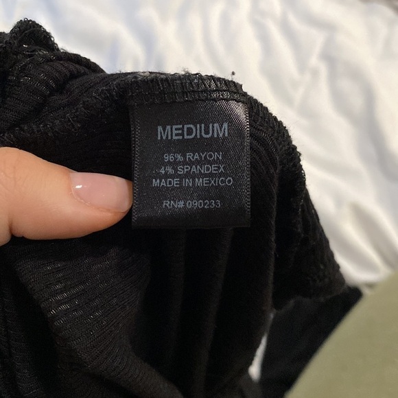 LA Hearts black lace up long sleeve ribbed tee, Size M - Picture 3 of 3